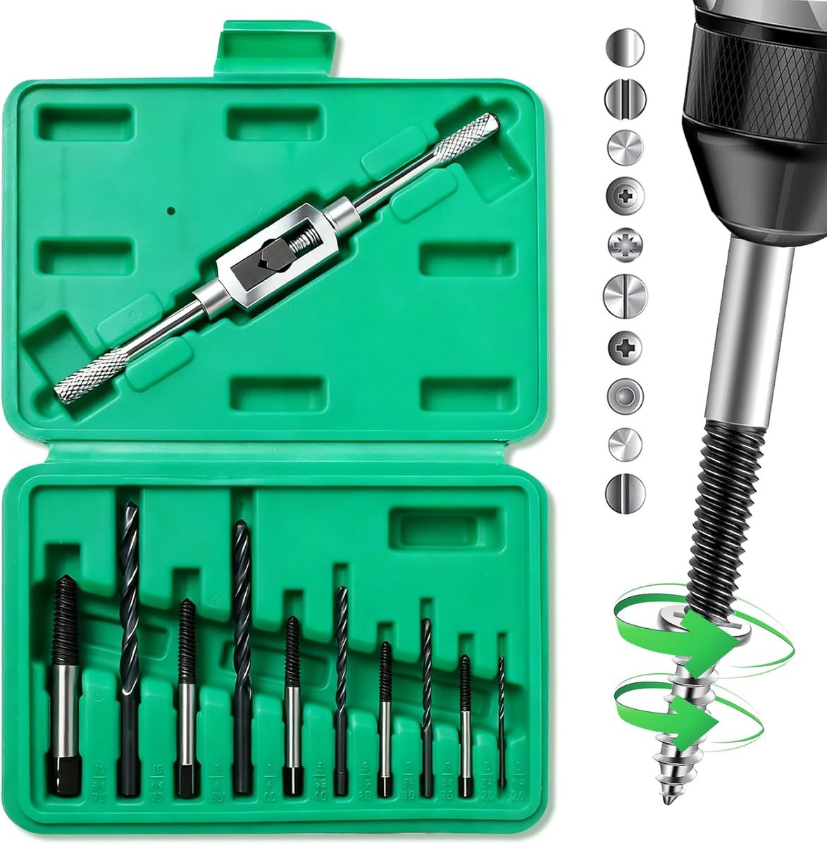 Schroevendraaier Set 11-Delig - Linksom Draaiend - Hoogwaardig Gereedschap - Voor M3-M12 en 1/8"-1/2" - ShopVlot