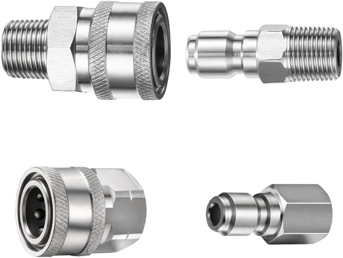 3/8 inch stainless steel plug and socket, quick release kit, pressure washer, adapter set, stainless steel, quick - ShopVlot