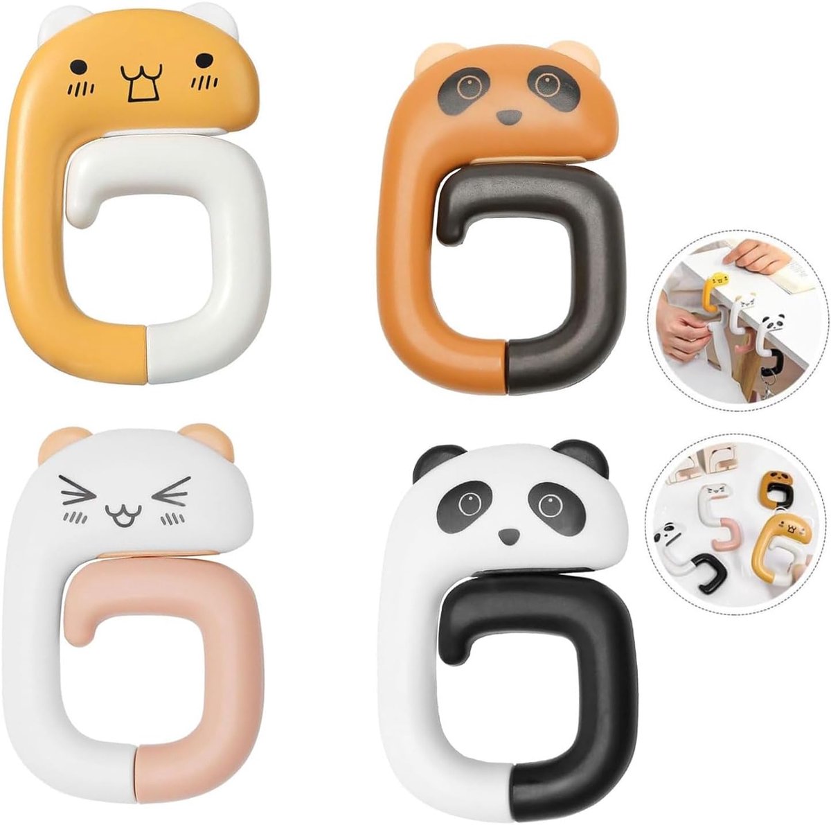 4 Pcs Animal Design Table Hooks Portable Handbag Umbrella Bag Hooks Non Slip Desk Hooks No Drilling Suitable for - ShopVlot