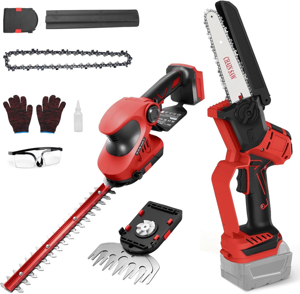 Accukettingzaag, heggenschaar, 3-in-1, compatibel met Milwaukee 18 V, zonder batterijen - ShopVlot