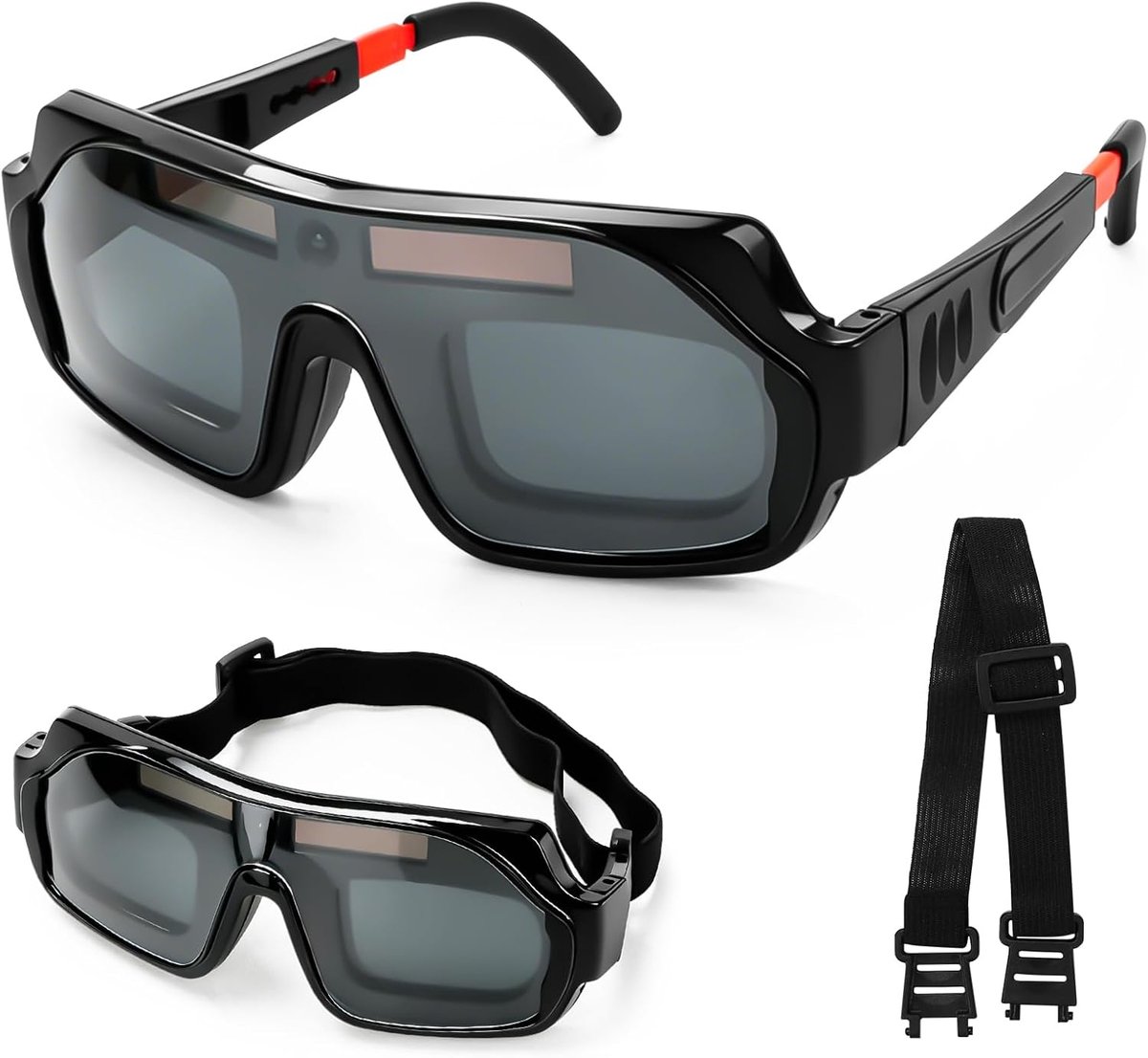 Welding Glasses, Automatic Darkening with Real Colours, 2 x Double Lenses, Light 52g Safety Glasses with Real Colour - ShopVlot