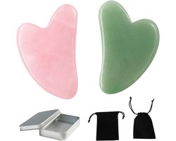Yolistar Gua Sha Stone Massage Tool Gua Sha Face and Body Tool with 2 Velvet Bags, Heart Shape, Gua Sha Jade - ShopVlot