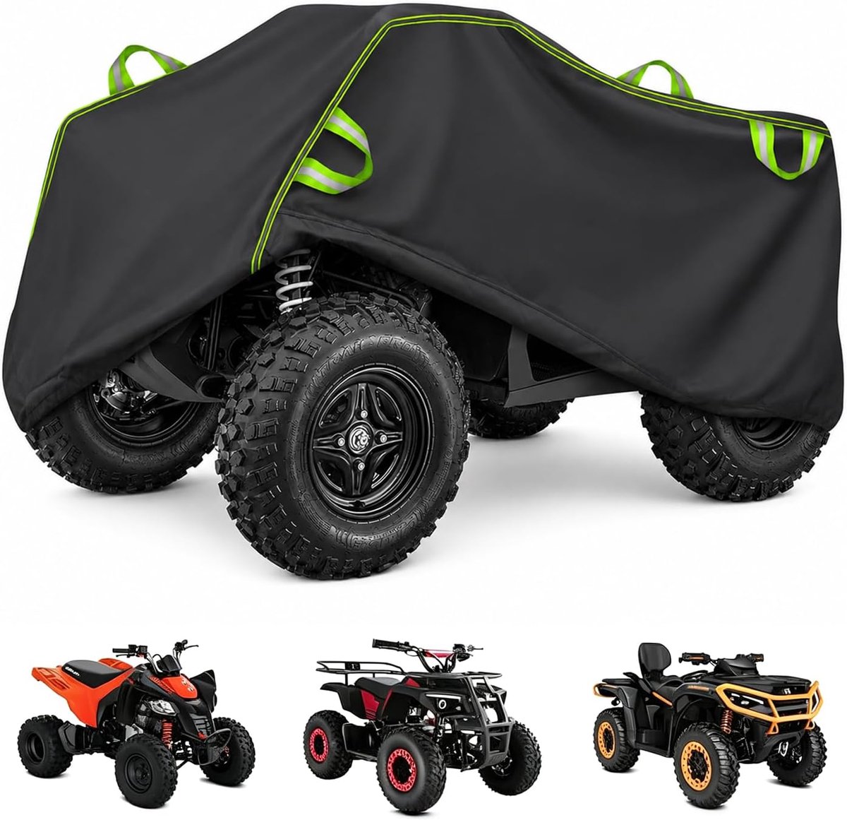 Quad-afdekzeil, 210D Oxford XL, waterdicht, quad ATV afdekzeil, voertuigafdekking met winddichte en reflecterende - ShopVlot