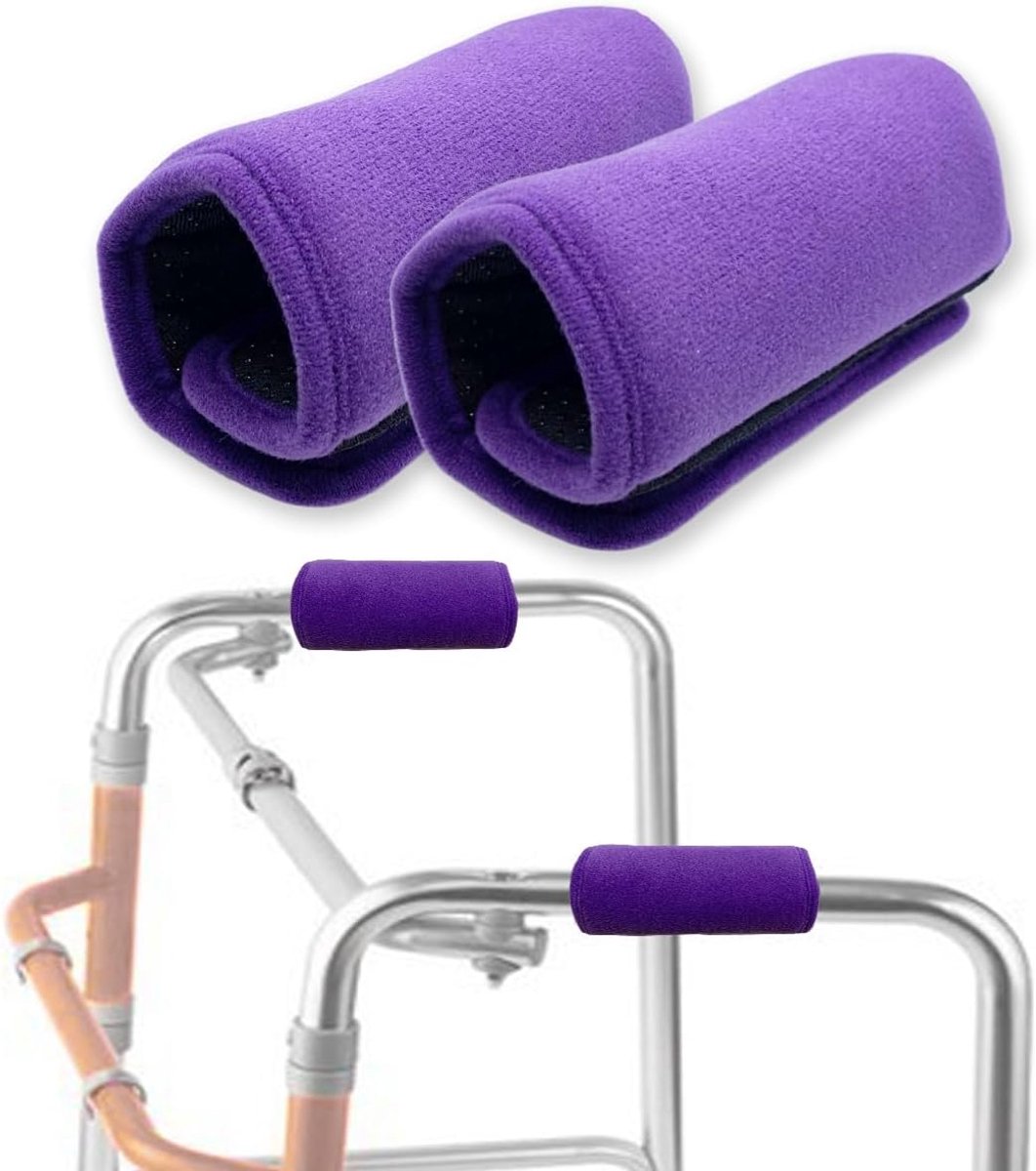 Universal Walker Padded Handle Covers, Premium Medical Soft Cushion Memory Foam Core Padding, Wicking, Comfort - ShopVlot