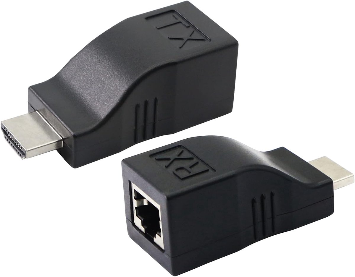 HDMI To RJ45 Adapter 1080p - Ethernet Network Cable Extender Converter Through CAT6 Cable - ShopVlot