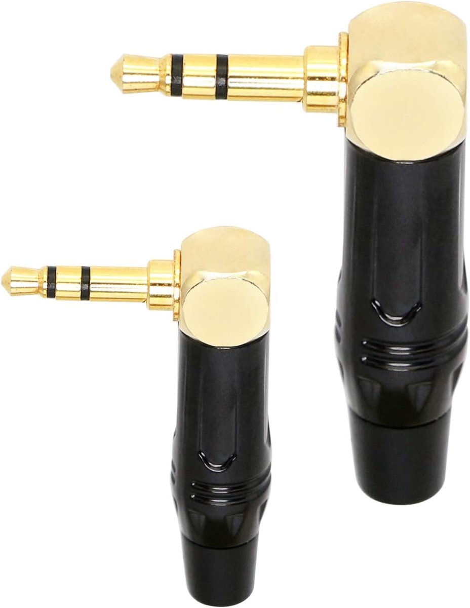 Replacement TRS Male Plug 3 Pole Right Angle 3.5mm Solder Type DIY Audio Cable Connector ANGPING for Repair Headphone - ShopVlot