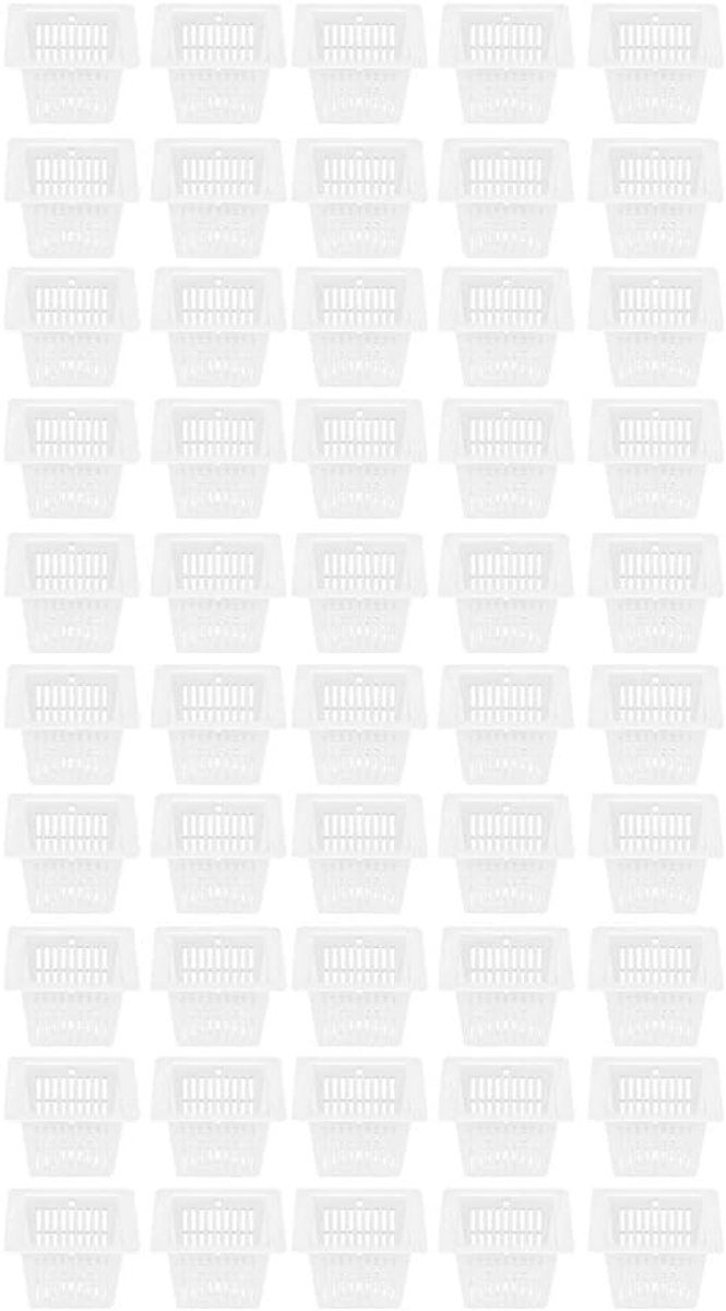 Hydroponic Net Pot Square for Plants and Flowers, Without Base, 50 Pieces, White - ShopVlot