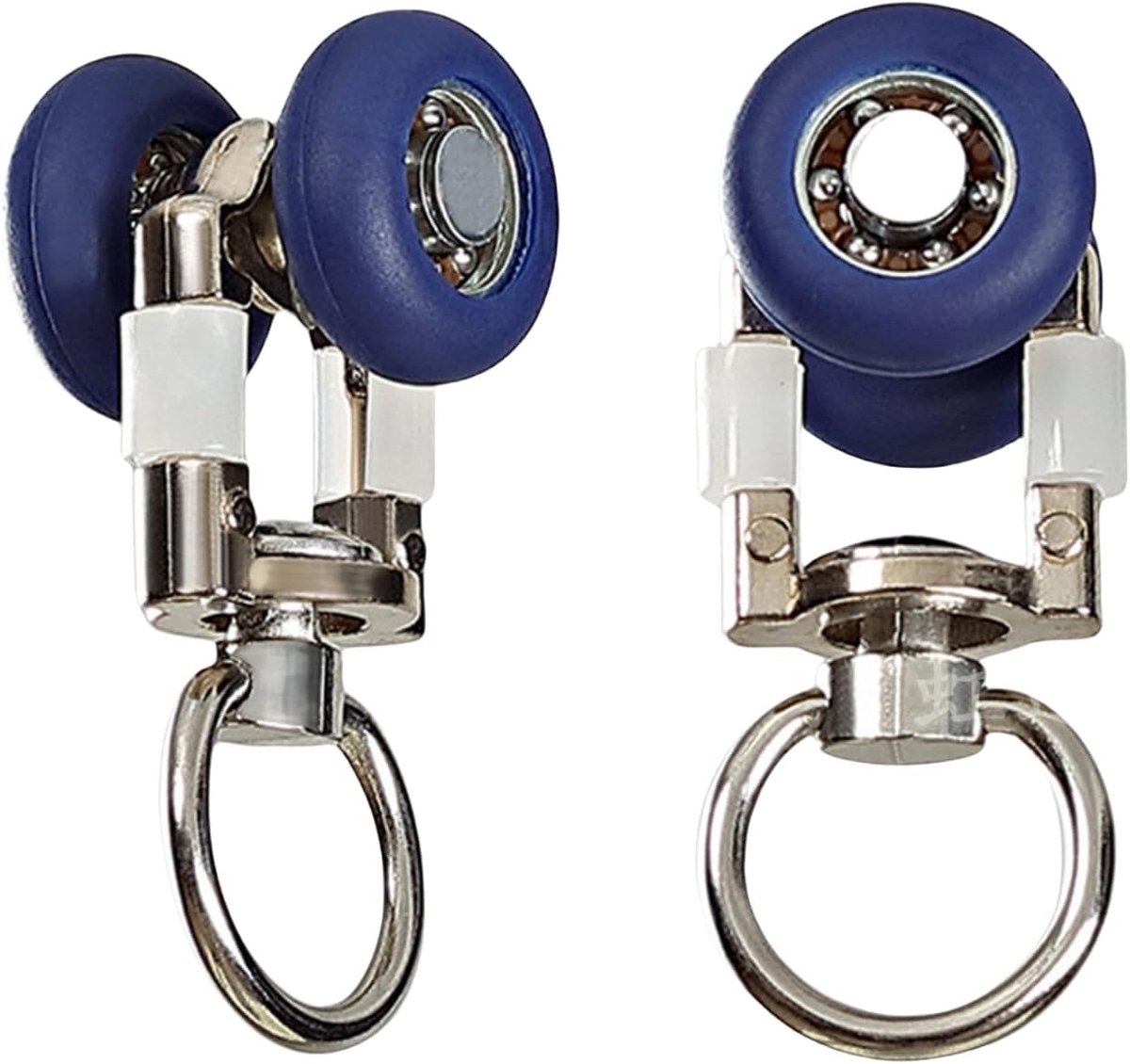 Pack of 20 Curtain Glides with Metal Ring Blue 360° Rotating Plastic Wheels with Ball Bearings - ShopVlot