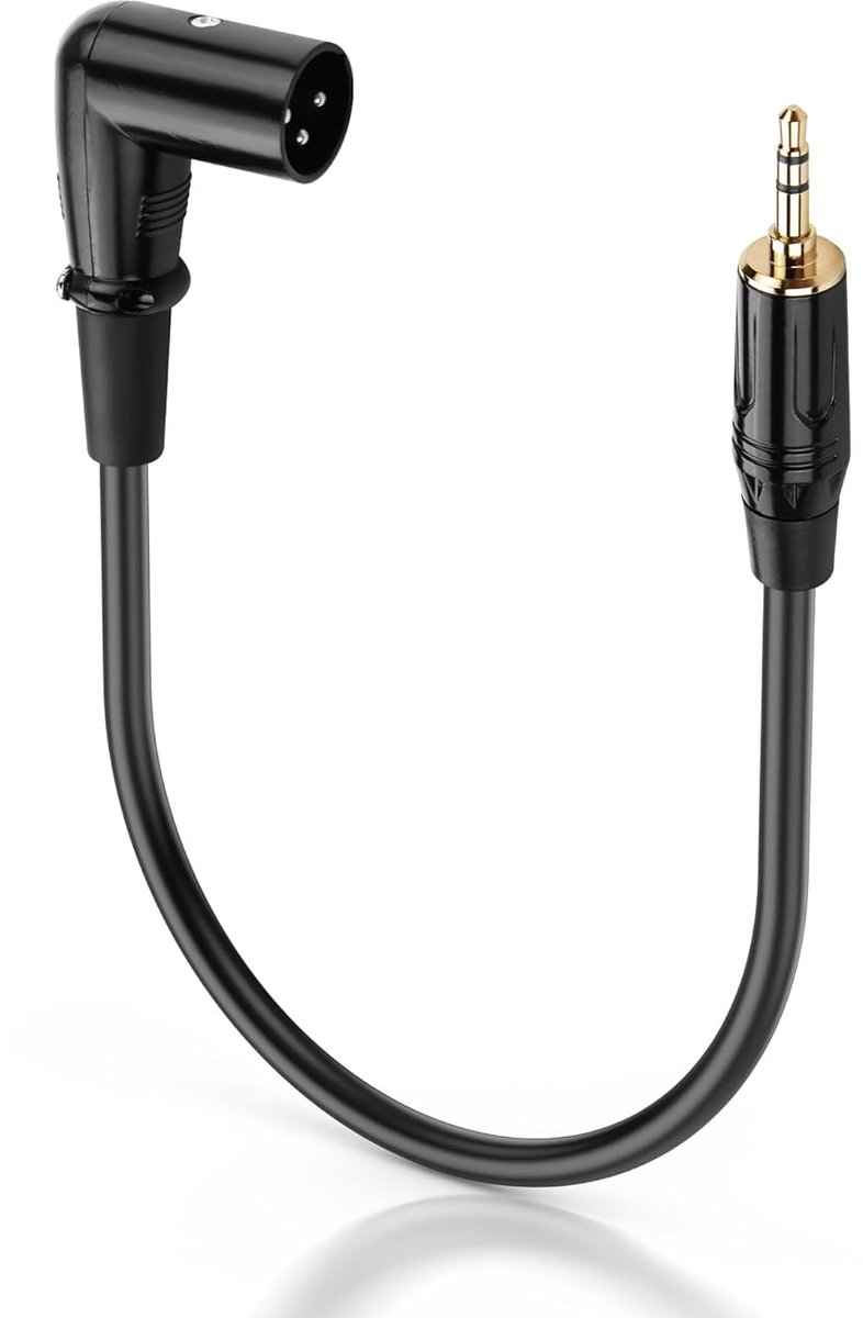 1/8" to XLR Symmetry Cable, Right Angle XLR Male to 3.5mm RSS Male Audio Adapter Cable for Speaker, Mixer, Live - ShopVlot