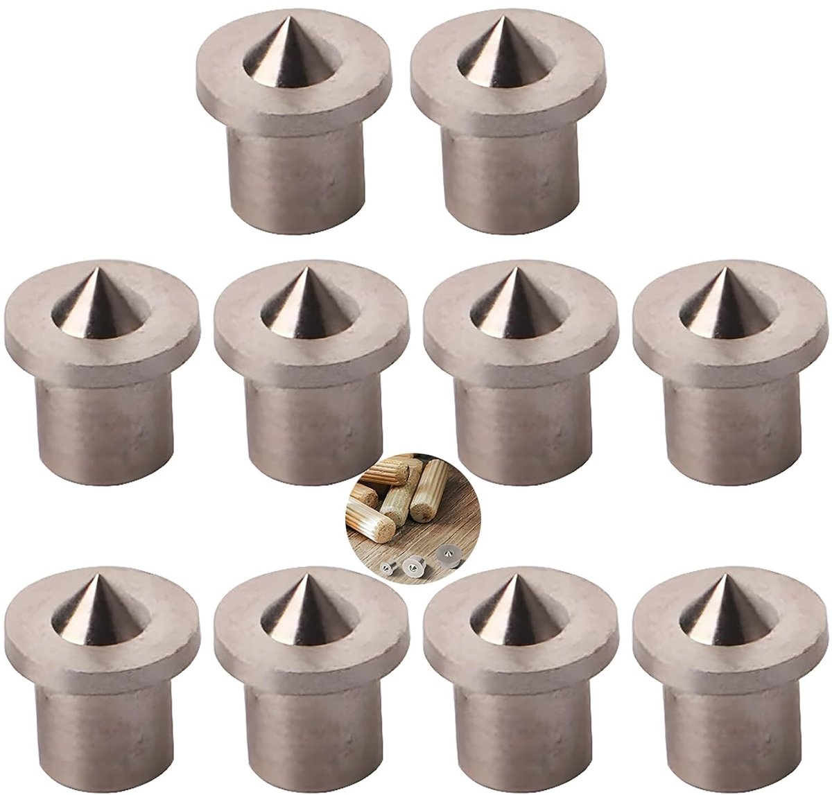 CESFONJER Dowel Woodworking Alignment Tool Points Marker Drill Center Points Pin Set (10 PCS) - ShopVlot