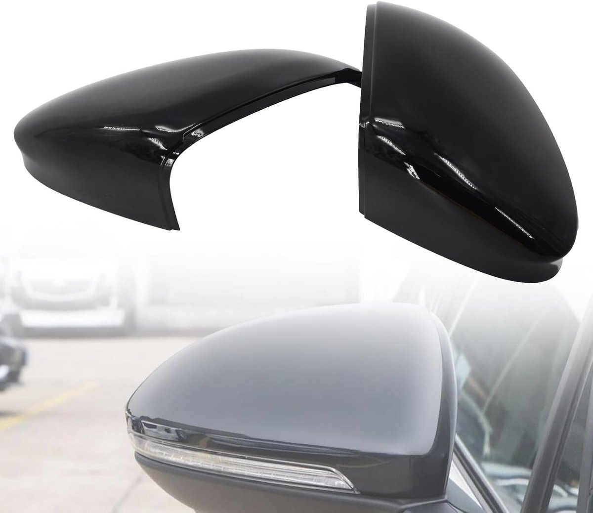 Mirror Housing Cover Replacement Parts Mirror Housing Mirror Covers for Volkswagen Golf 8 MK8 (2019-2025), Glossy Black - ShopVlot