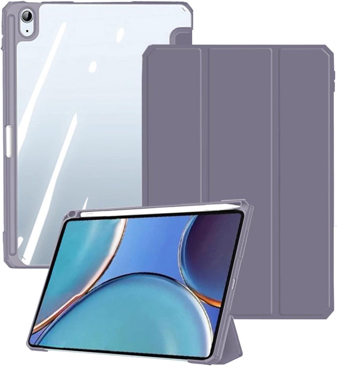 Hoes voor iPad Mini 6, met Auto Sleep/Wake functie, Penhouder, Slank en licht/Anti-Trilling/Anti-Flex Clear Achterkant - ShopVlot