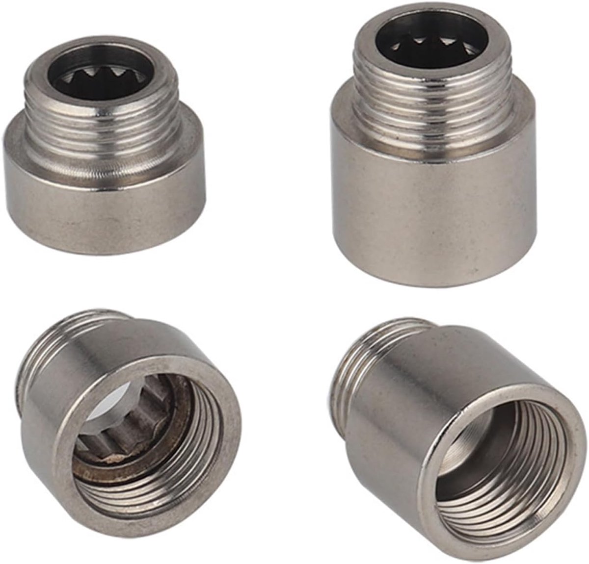 4 Pieces Tap Extension G1/2 Extension Stainless Steel G1/2 Thread Fitting Not Easy to Rust G1/2 x 1 cm / 1 Inch - ShopVlot