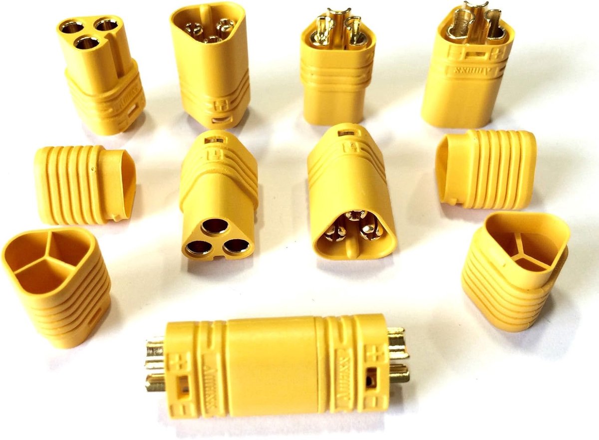 RC Motor Connectoren - Gouden Stekkers - Drone Onderdelen - Hoge Stroom Capaciteit - 3 Paren - Goud