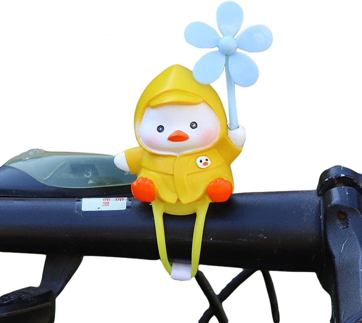 1 Piece Cute Animal Wind Spinner Decoration Belt Style Small Yellow Duck Shape Bike Handlebar Decoration for Electric - ShopVlot