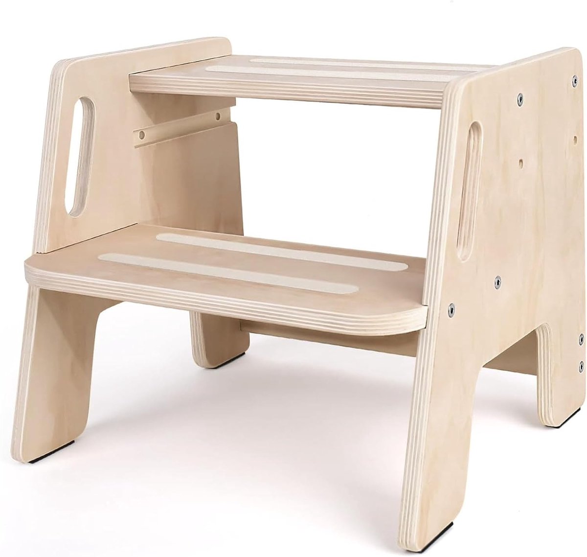 Kottwca Children's Step Stool, 2 Steps, Non-Slip Step Stool, Wood with Handle, Stable Step Stool, Load Capacity up to - ShopVlot