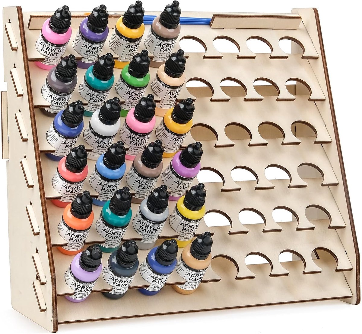 Acrylic Paint Wall Hanging (Model Building) Storage Rack with 48 Holes (diameter 26 mm), Colour Organiser Compatible - ShopVlot