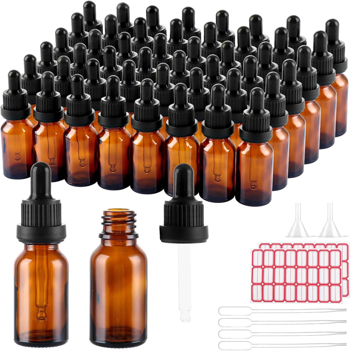 JMIATRY Pipette Bottle, 48 Pieces, 15 ml, Dropper Bottle, Essential Oil Pipette Bottle, Aromatherapy Fragrances - ShopVlot