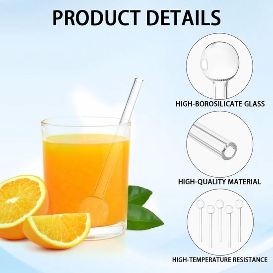 Glazen pijp oliebrander mannelijke glazen buizen, 5 stuks 10 cm borosilicaatrietjes met bolvormige, mini draagbare - ShopVlot — afbeelding 2