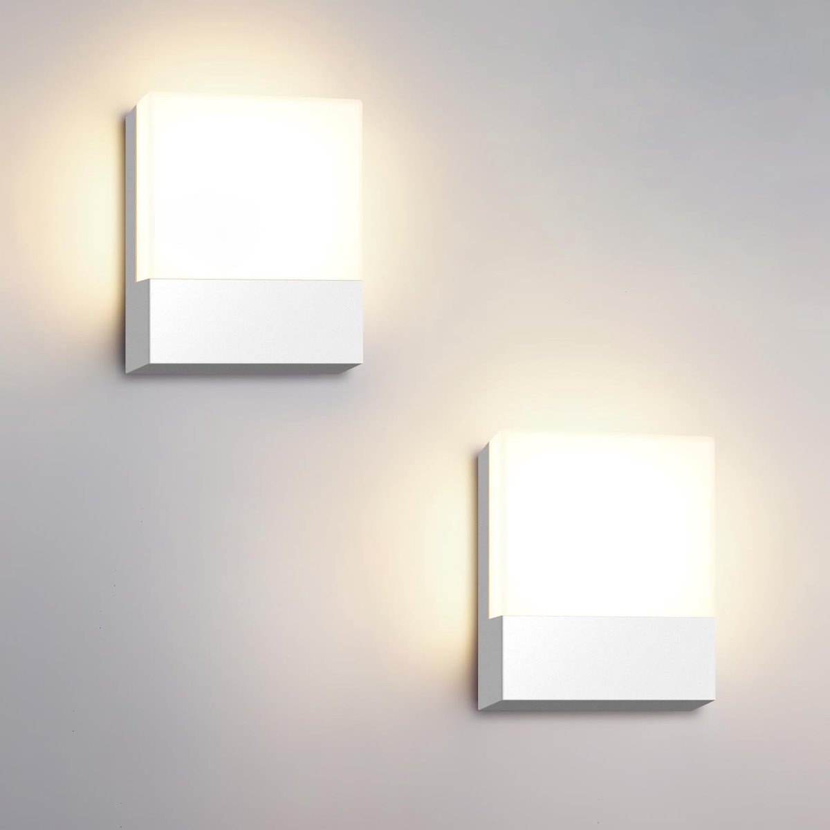 Kingwen 2pcs LED Applique Wall Outdoor 3000K Applique Outdoor Modern LED 15W Wall Lamp Suitable for, 1500LM corridors - ShopVlot