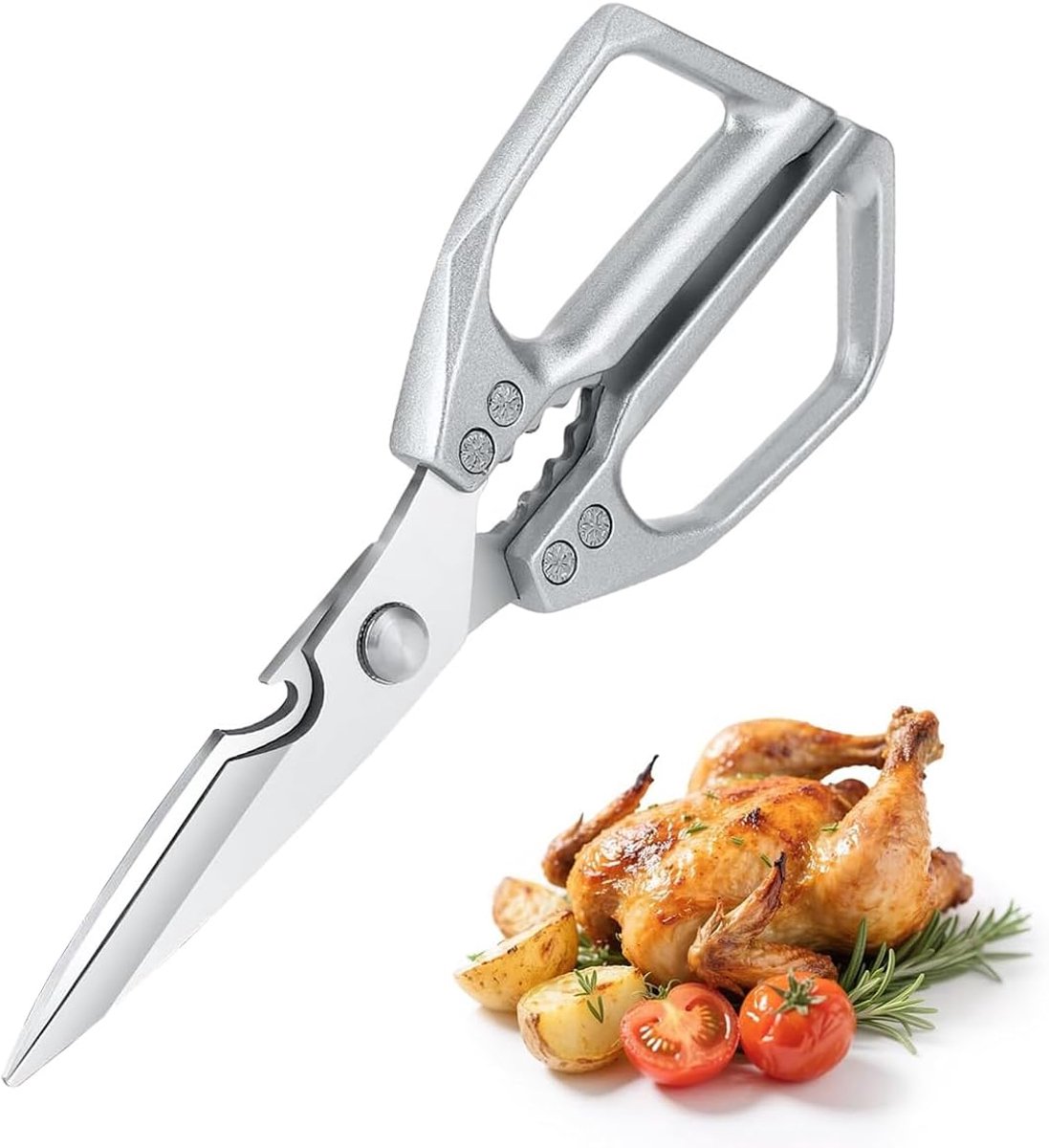 Stainless Steel Multifunctional Kitchen Scissors, Powerful Poultry Scissors, Robust and Durable, Household Scissors - ShopVlot
