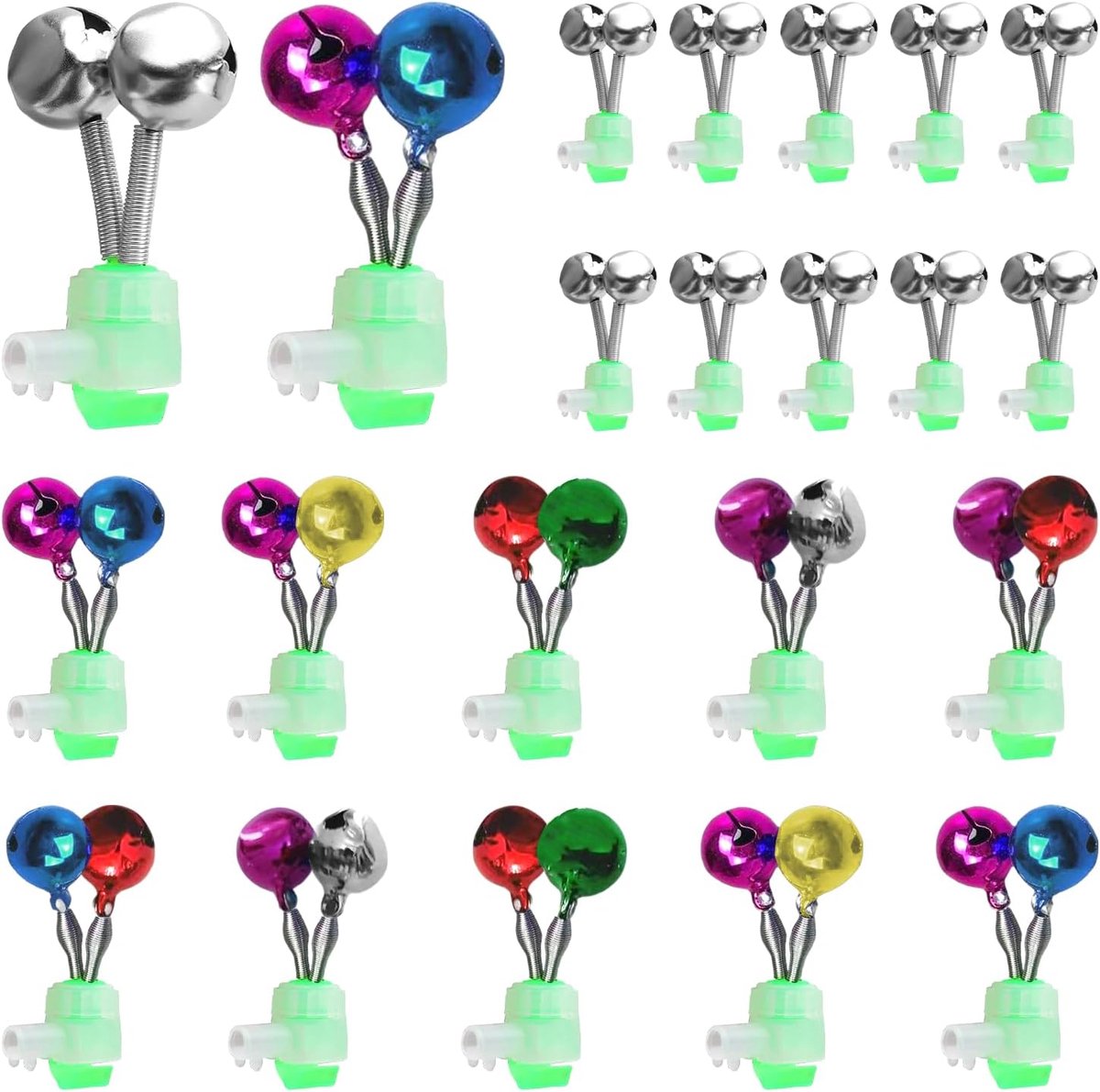 20 Pcs Bells Spiral Clip Fishing Clocks Fishing Clocks Fishing Rod Alarm Clear Louder Sound Sea Fishing Outdoor - ShopVlot