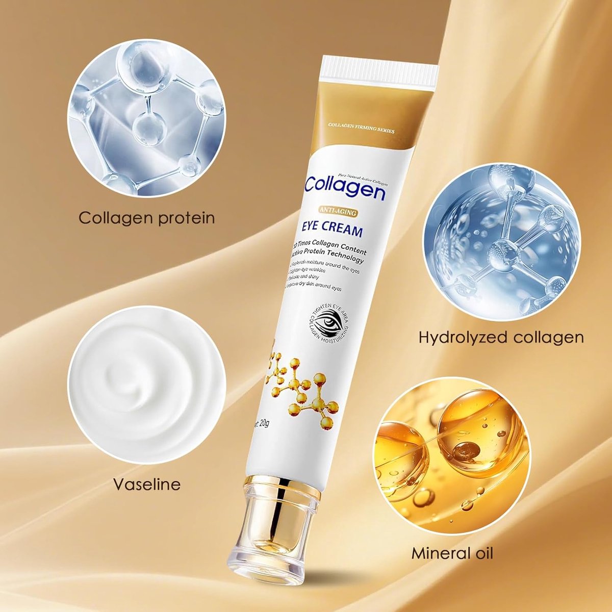 Opieka nad oczami przeciwko starzeniu się,Krem do oczu przeciwko fałstom,Kolagen Eye Cream dla złagodzonych - ShopVlot