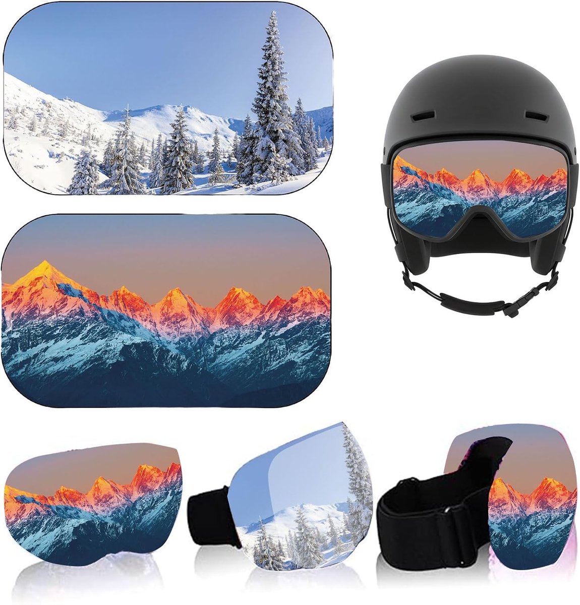 Set of 2 Ski Goggles Protective Cover Microfiber Protective Case for Skiing Snowboard Anti-Scratches Protective Ski - ShopVlot