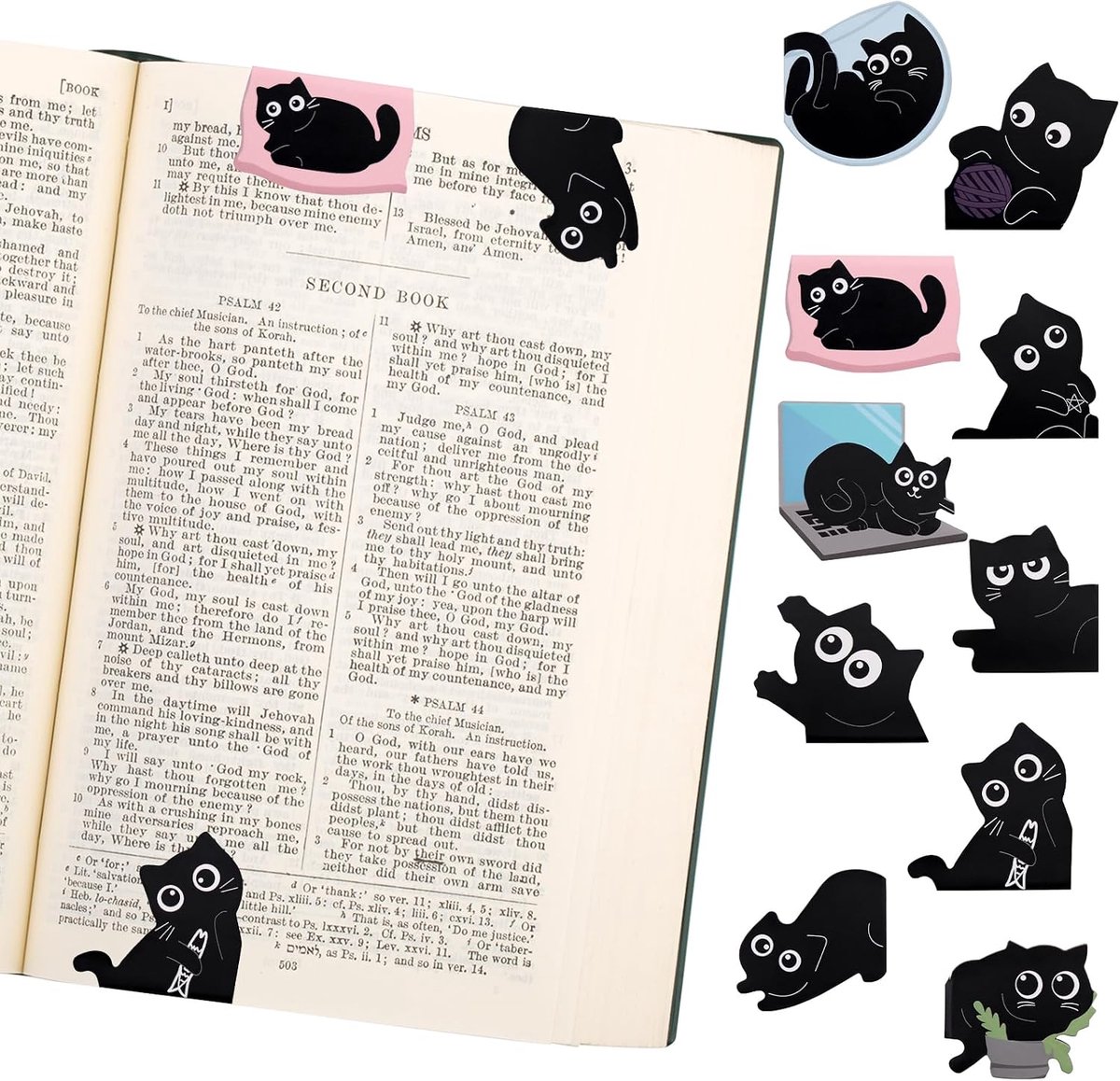 10 stuks magnetische boekenleggers, katten, magnetische boekenleggers, boekenleggers, voor boeken, notitieboek - ShopVlot