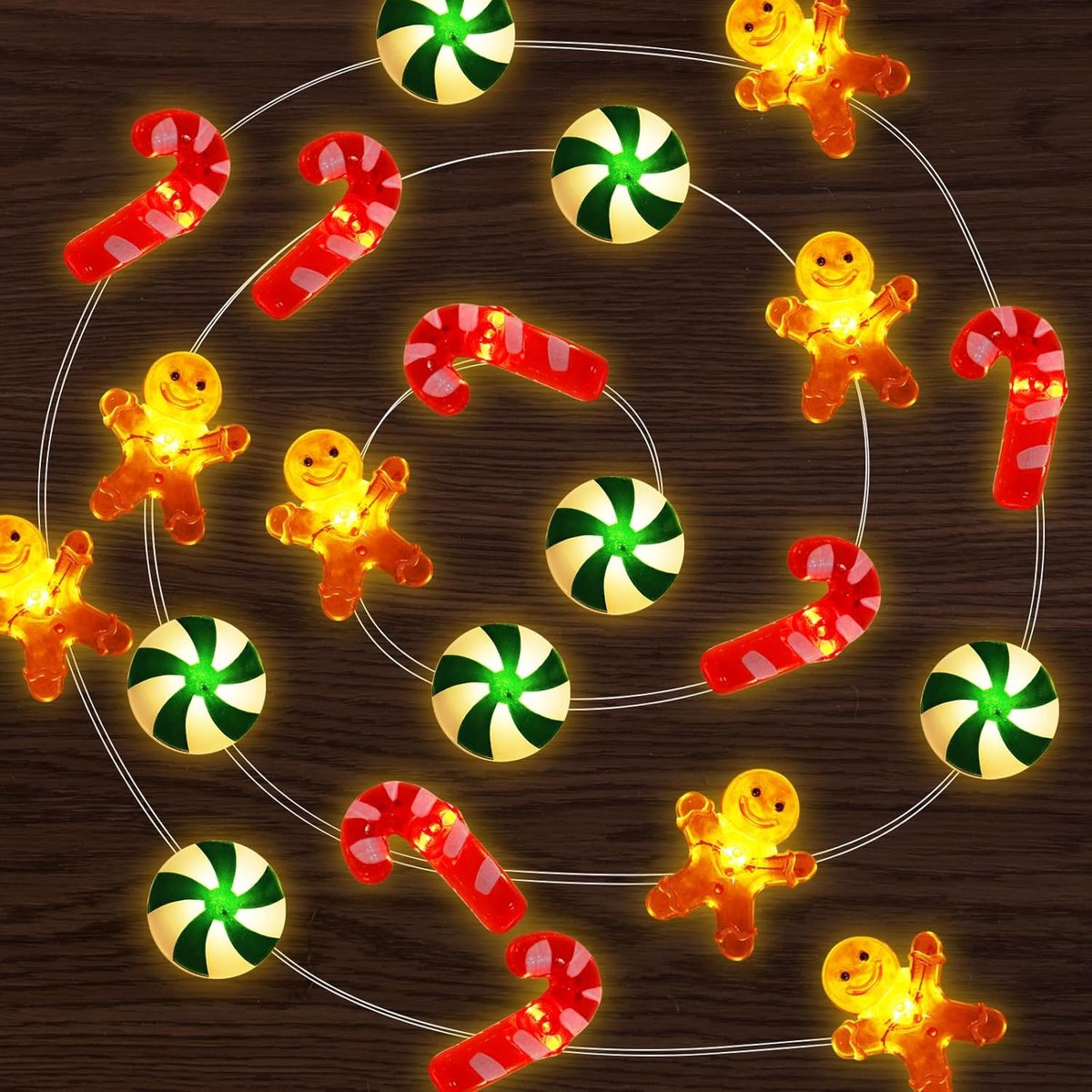 Christmas Fairy Lights 3 m 30 LED Gingerbread Man Christmas Decoration Fairy Lights LED Christmas Lights for Indoor - ShopVlot