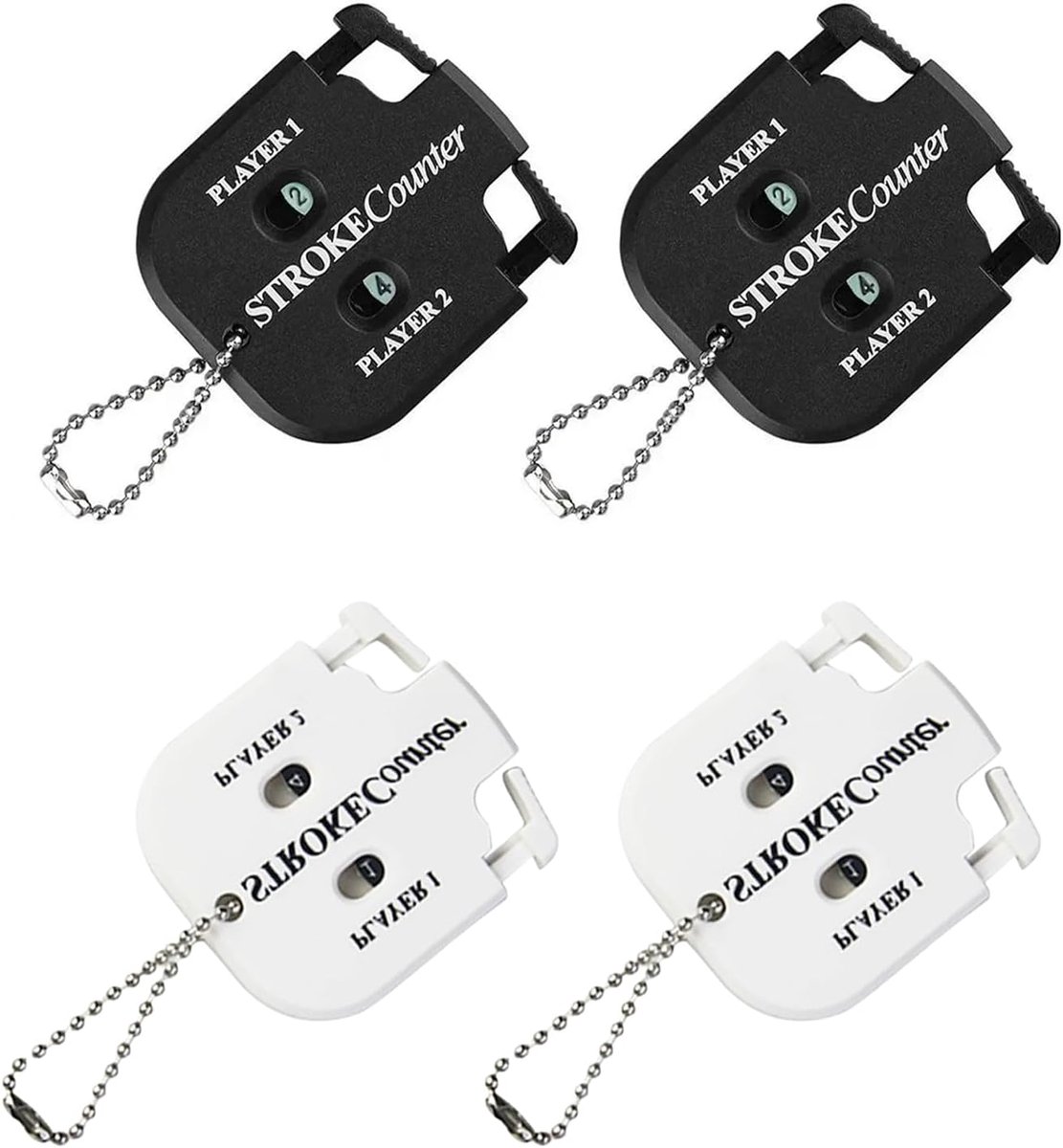 4 Pcs Golf Score Counters with Key Chain, Golf Accessories, Counter, Strike Counter, Portable Hand Counter, Golf - ShopVlot