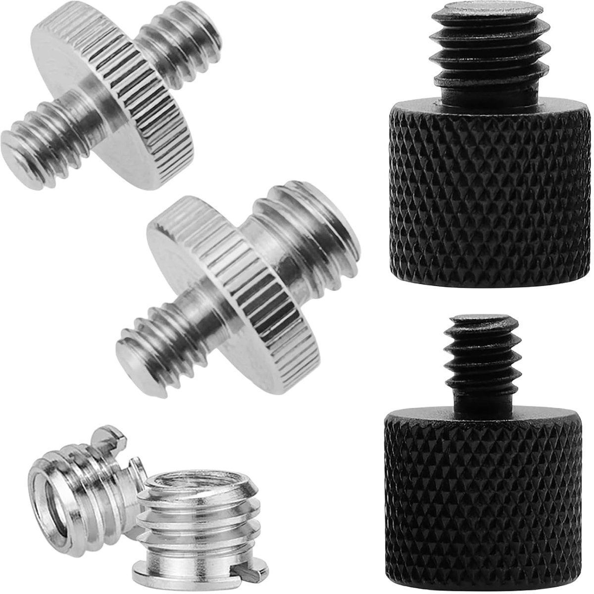Tripod adapters 1/4 naar 3/8 inch - Messing schroefadapter - Set van 6 - Geschikt voor camera en lampen - ShopVlot