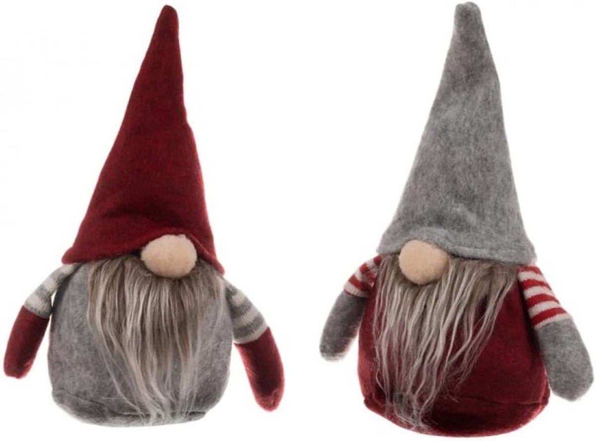 Kerstelfen set van 2 - 20x17 cm - Scandinavische decoratie - Brengt feestelijke sfeer - ShopVlot