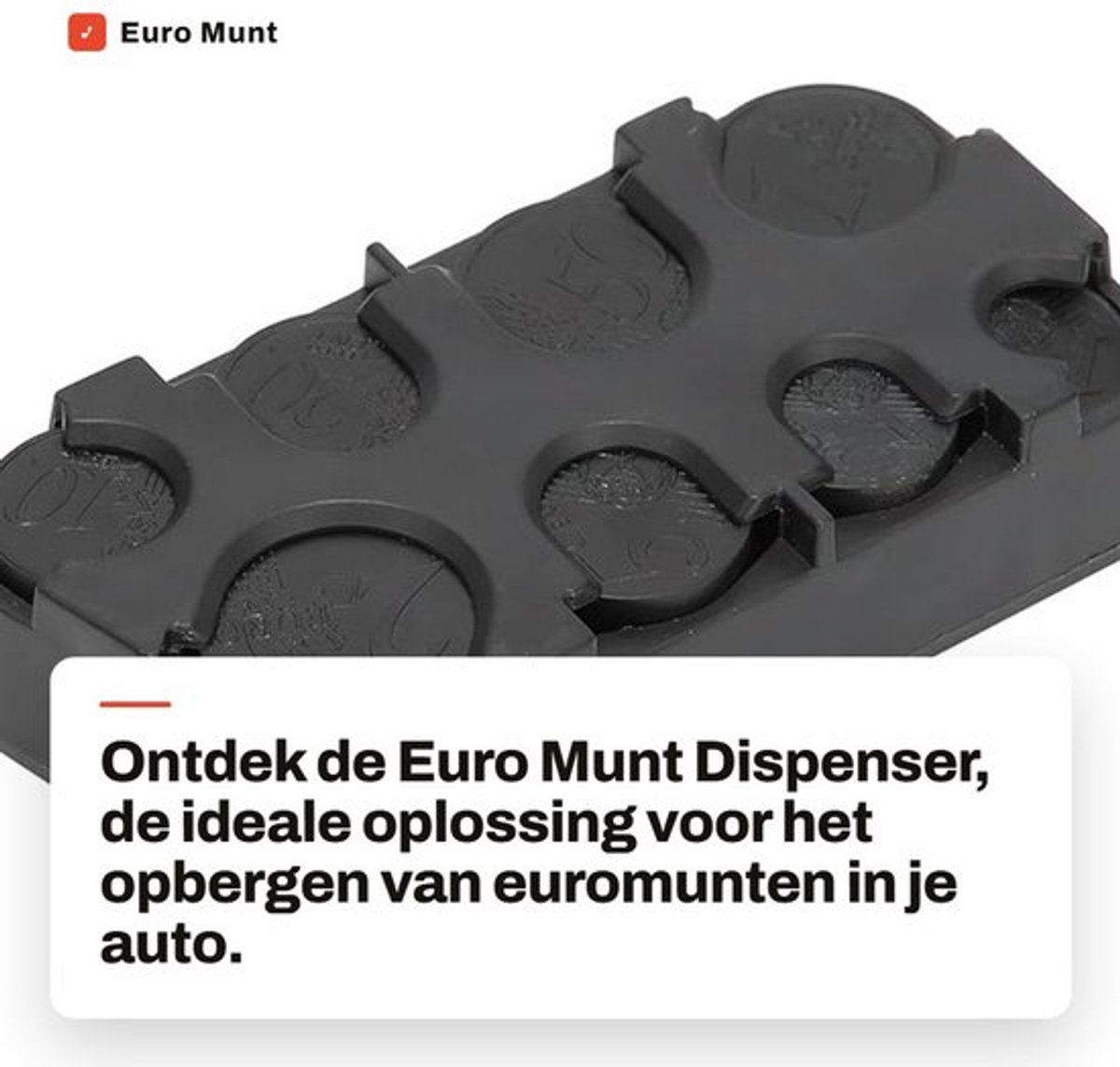Muntdispenser Zelfklevend - Munthouder Auto - Organizer Box - Kunststof - Zwart - Compact 5,2x10x2,3cm