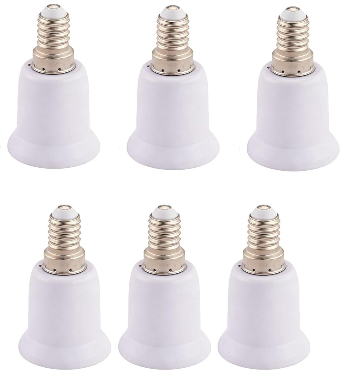 Adapter E14 naar E27 - 6 stuks converter - vuurvast materiaal - veilige installatie - ShopVlot
