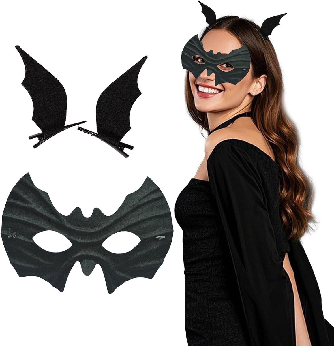 Bat Mask - Zwart - Halloween Oogmasker - Perfect voor Carnaval en Feesten - ShopVlot