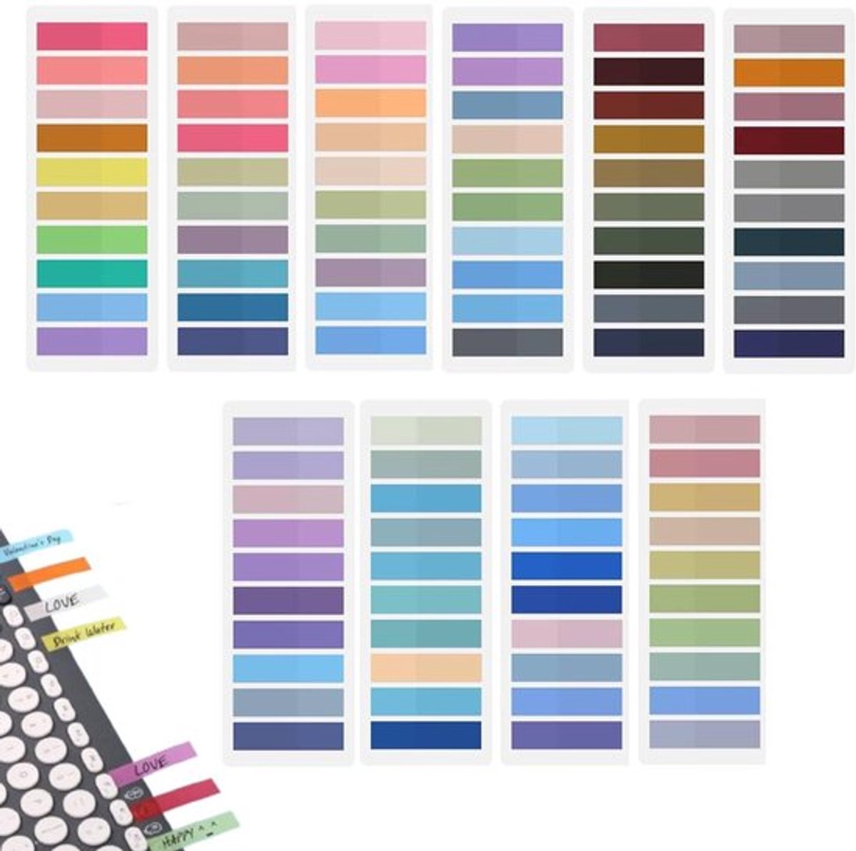 Plaknotities 2000 Stuks - Transparante Plaknotities - Beschrijfbare Notities - Herpositioneerbare Notities - Kleurige Plaknotities - Flexibel Organiseren - Markeerstiften