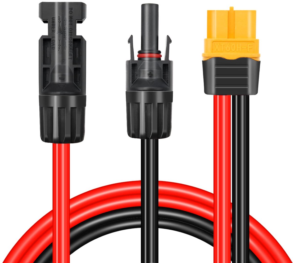 Solar laadkabel XT60 - 12AWG zonnepaneelkabel - 60cm adapter voor zonnepanelen - ideaal voor zonnegenerator - ShopVlot