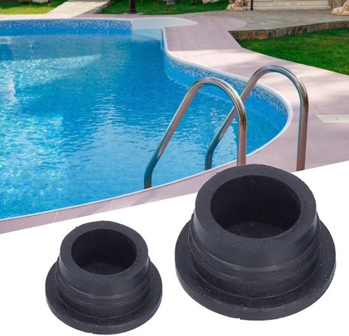 Ladderbumper Rubberen Veiligheid - Vervangende Bumper - Universele Ladderstopper - Accessoire voor Zwembad - 2-Pack - Ingegraven Ladder