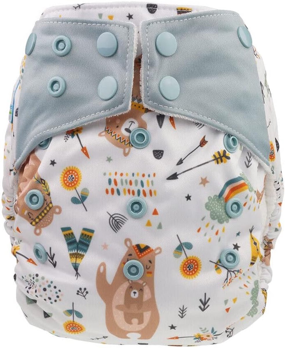 Bamboe luiers All-in-One OneSize - Mama Beer - Geschikt voor 3,5-15 kg - Duurzaam en comfortabel - ShopVlot