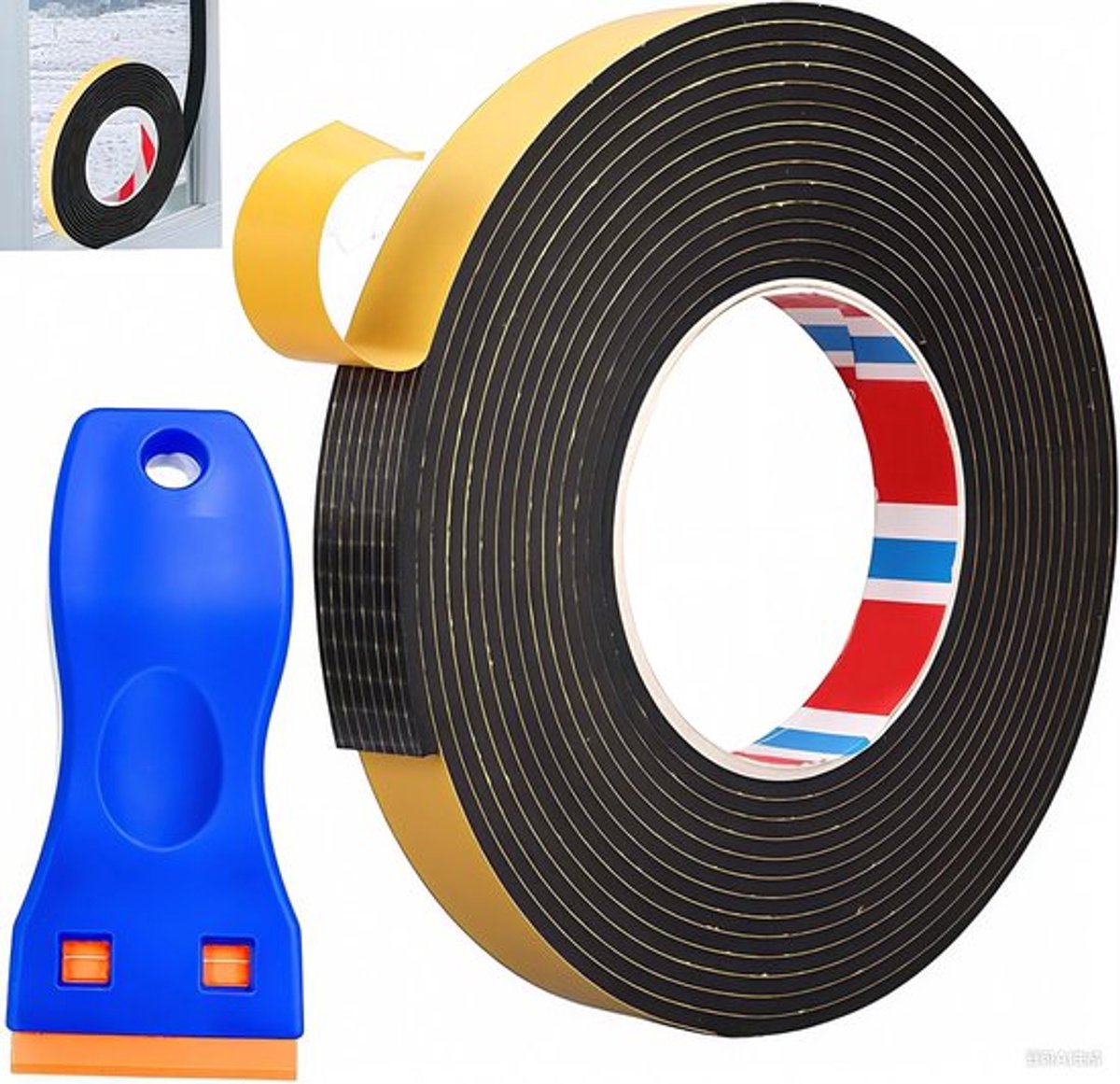Afdichtingstape Hittebestendig - Zelfklevend - Isolatietape - Neopreen - 5 Meter - 3 mm x 10 mm