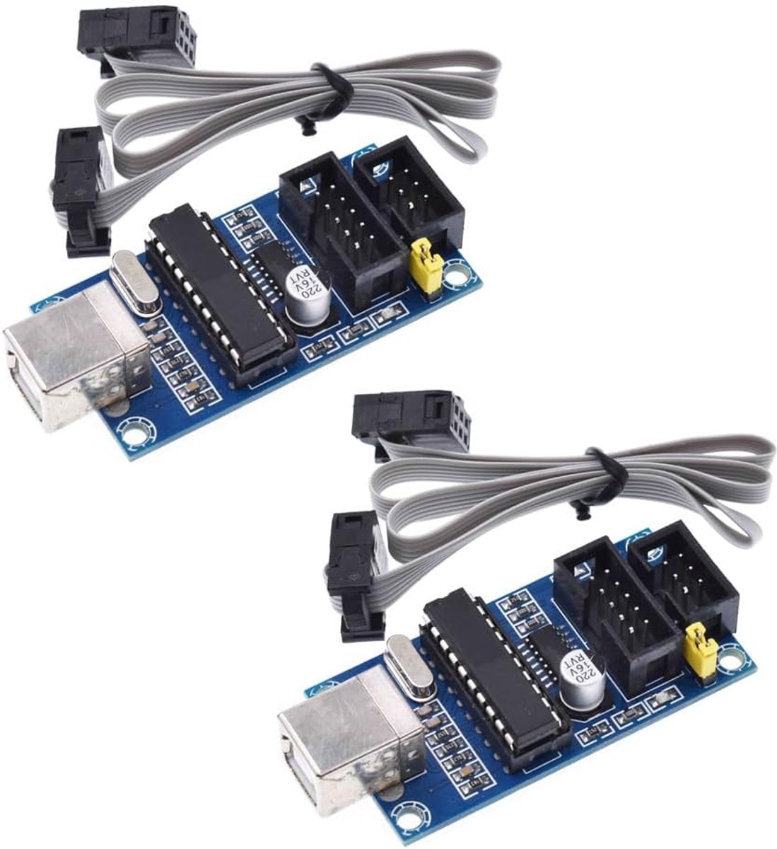 AVR ISP programmer - 2 stuks - USBtiny bootloader - 6 pin programmeerkabel voor betrouwbare verbinding - ShopVlot