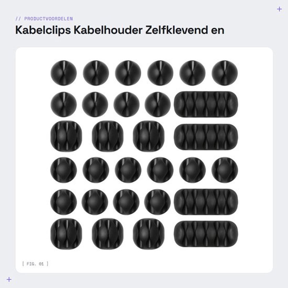 Kabelclips - Kabelhouder - Zelfklevend en veelzijdig - Zwart - Kabelorganizer - Ideaal voor bureaus en thuis - 30 stuks