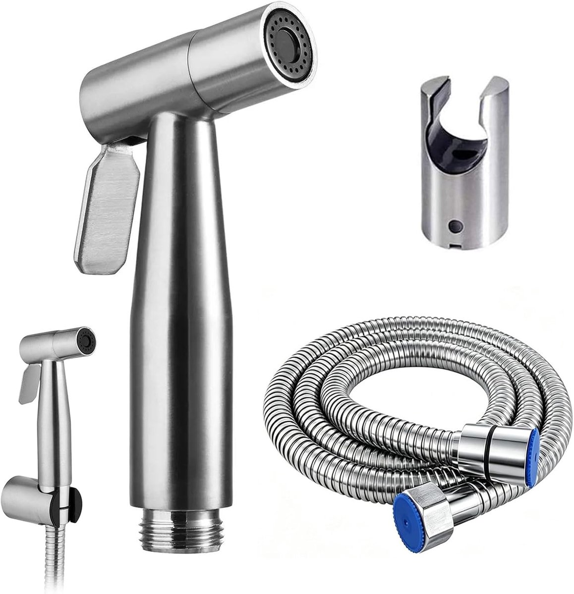 Bidet handdoucheset, handdouche voor bidet, handsproeier van roestvrij staal met slang en houderhouder, handbediende - ShopVlot