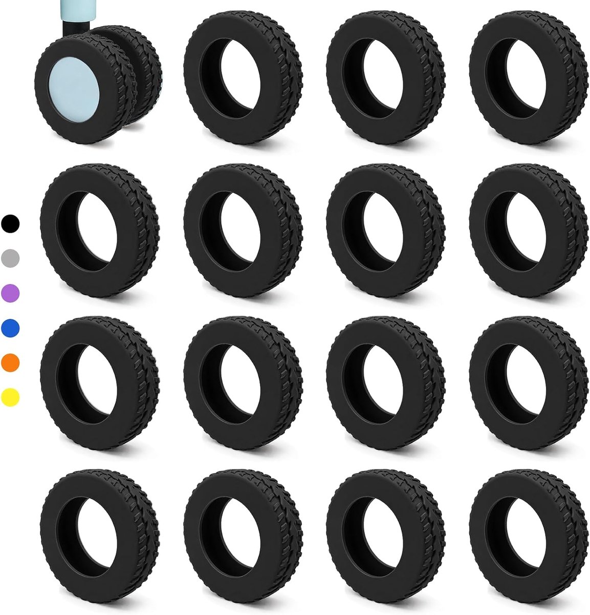 Bellanova Silicone Wheel Protectors, Pack of 8, Roller Protector for Suitcase, Quiet, Non-Slip, Suitable for - ShopVlot