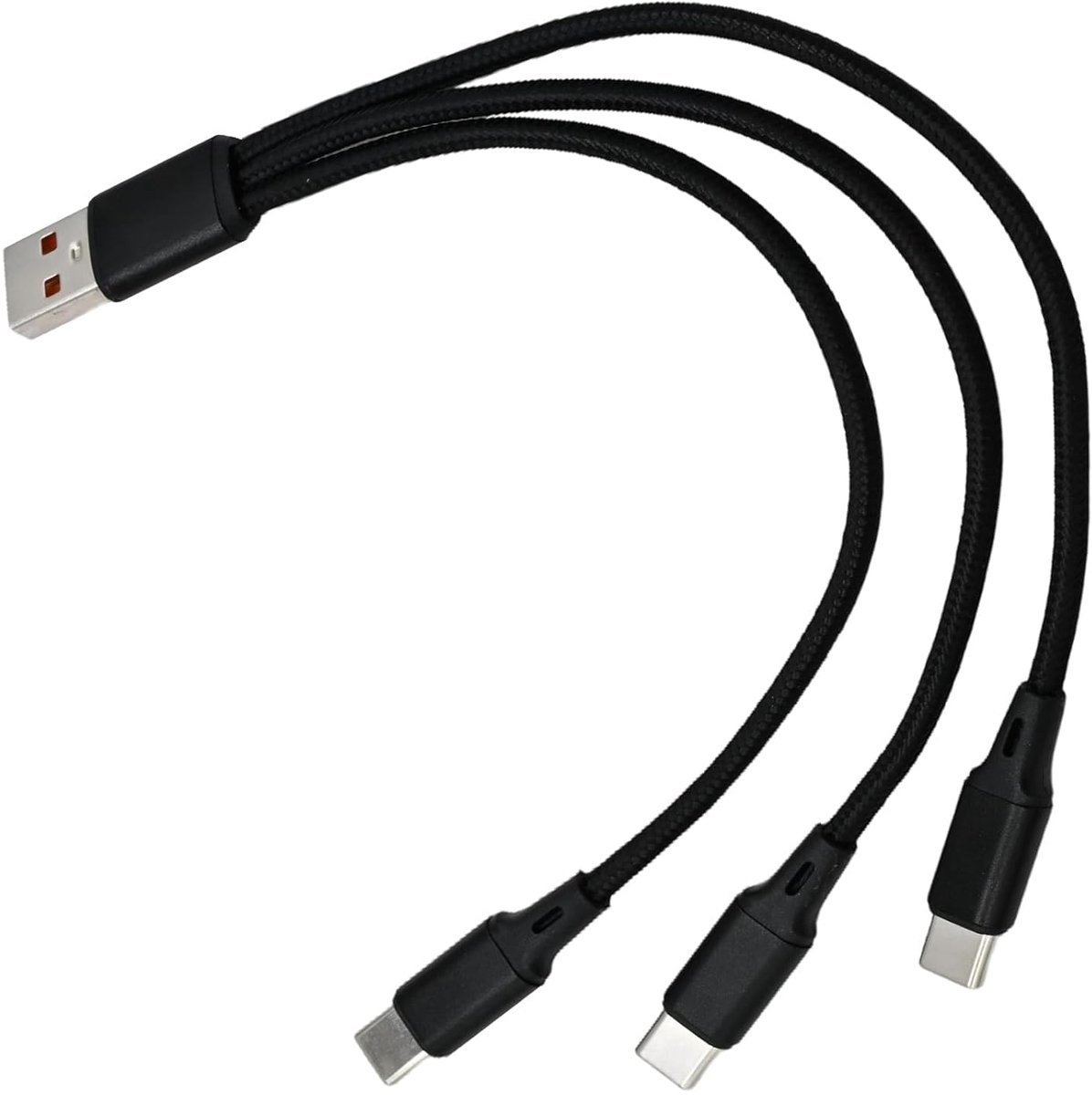 USB C splitterkabel, USB C meervoudige oplaadkabel 3-in-1, 0,2 m USB C-kabel 3-in-1, snel opladen multi-oplaadkabel - ShopVlot