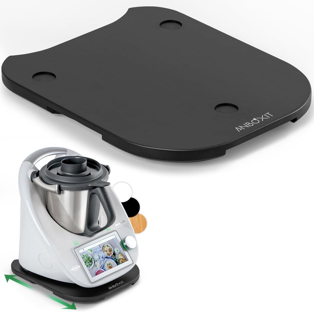 ANBOXIT Sliding Board for Thermomix TM6/TM5, Base for Thermomix, Bamboo Wooden Platform/Sliding Sheet - Black - ShopVlot