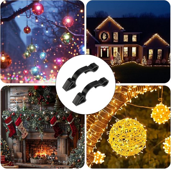 50pcs Fairy Lights, Gutter Hooks for Light Chains, Hooks, Rain Gutter, Plastic Hooks, Outdoor Gutter Hooks, Plastic - ShopVlot — afbeelding 3