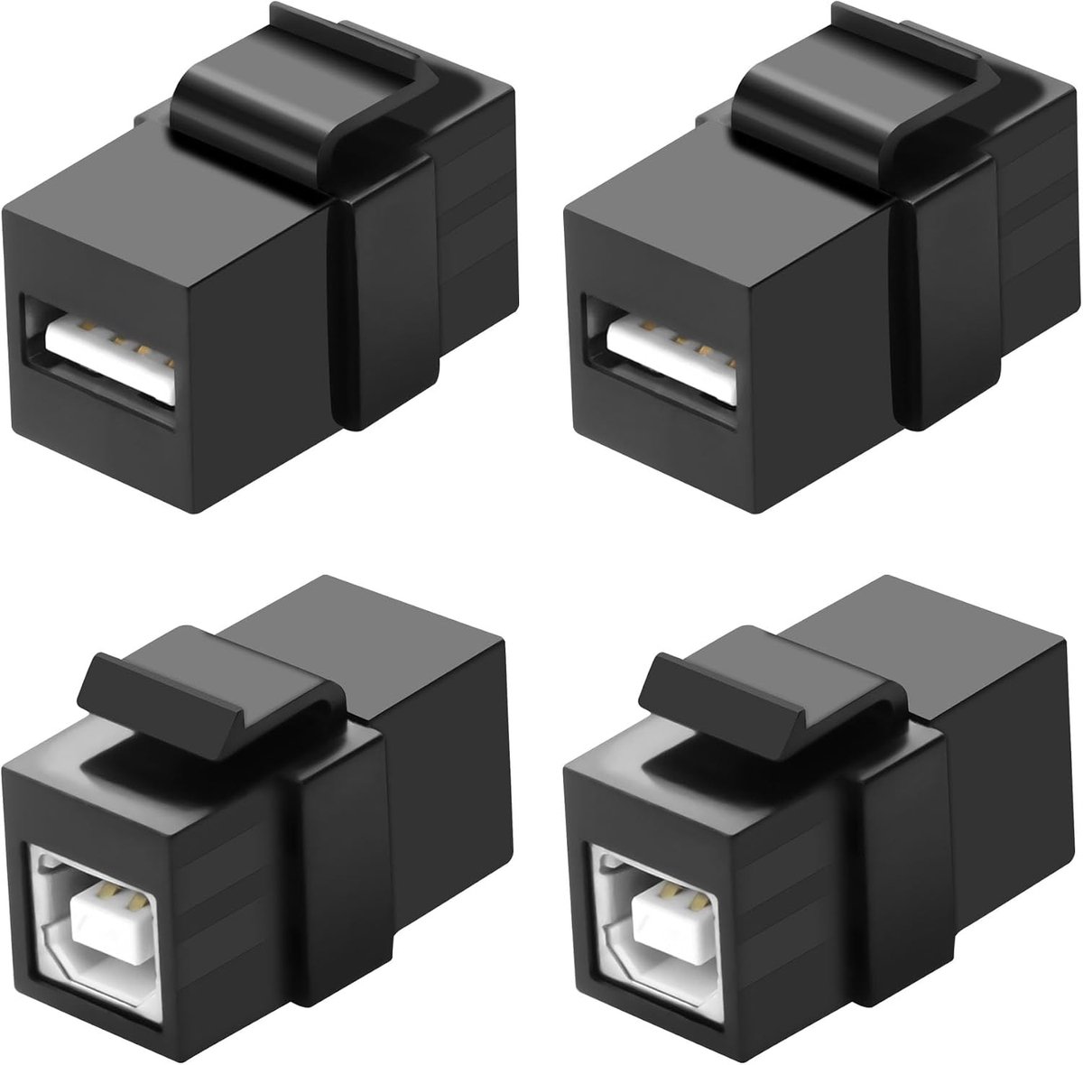 XMSJSIY USB B to USB A Panel Mount Adapter Keystone Insert Solderless Socket Connector USB 2.0 Type B bus to type A - ShopVlot