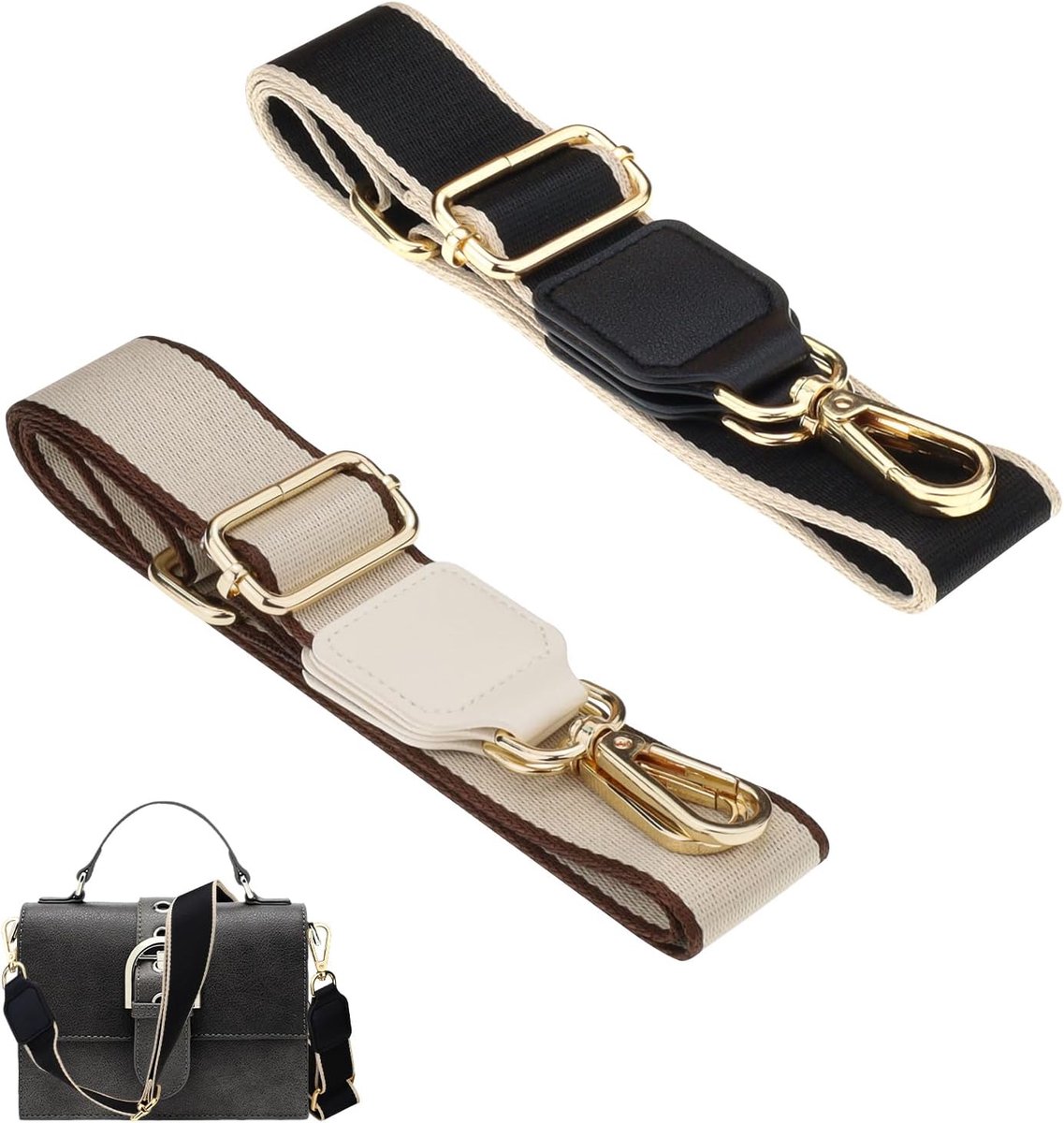2 Pack Wallet Strap Replacement Crossbody, 3.8cm Wide Shoulder Strap Adjustable for Handbag Duffle Bag - ShopVlot
